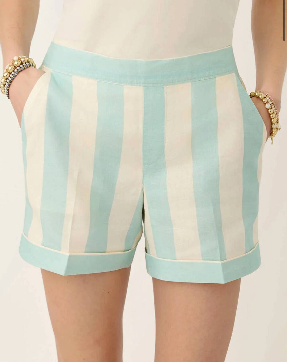 NEW SPARTINA 449 josie pull-on short in admiral stripe
